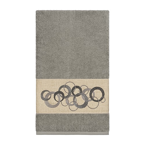 Linum Home Textiles Annabelle Embellished Bath Towel Set, One Size, Gray