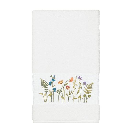Linum Home Textiles Serenity Embellished Floral Bath Towel