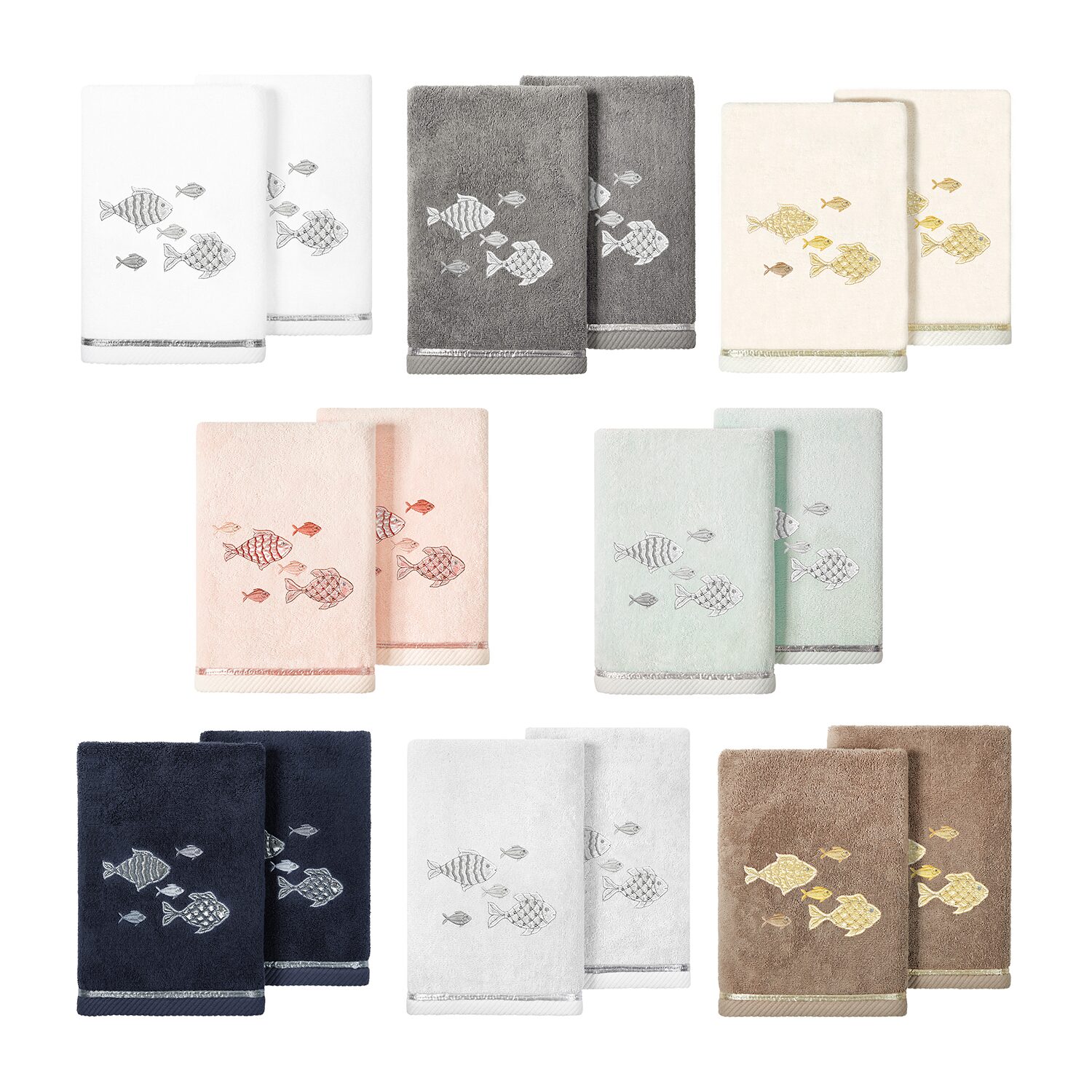Linum Home Textiles Figi 2-pc. Embellished Hand Towel