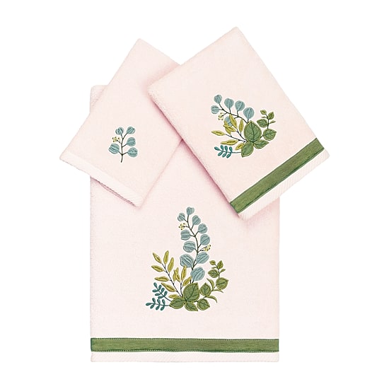 Linum Home Textiles Botanica Embellished 3-pc. Bath Towel Set