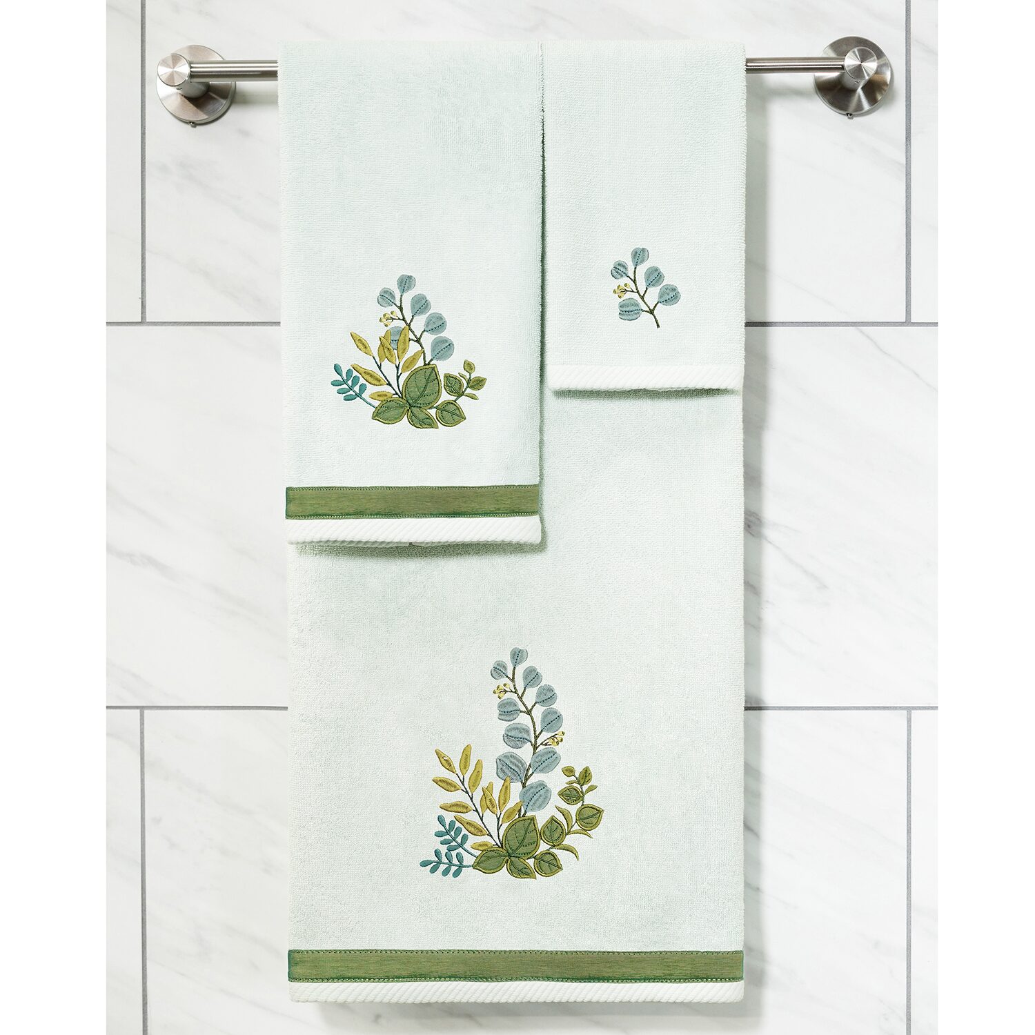 Linum Home Textiles Botanica Embellished 3-pc. Bath Towel Set