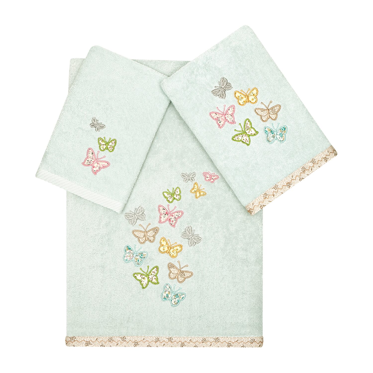 Linum Home Textiles Mariposa Embellished -pc. Bath Towel Set