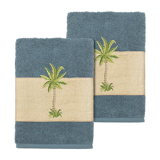 Linum Home Textiles Colton 2-pc. Embellished Washcloth