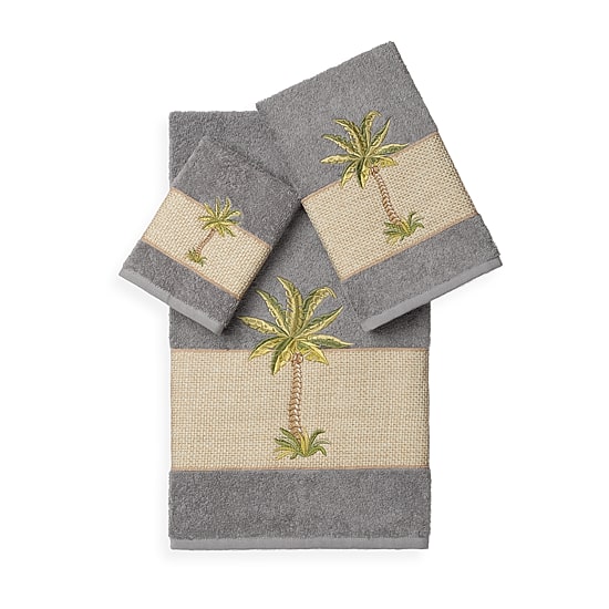 Linum Home Textiles Colton Embellished 3-pc. Bath Towel Set