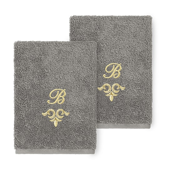Linum Home Textiles Monica Gold 2-pc. Embellished Washcloth