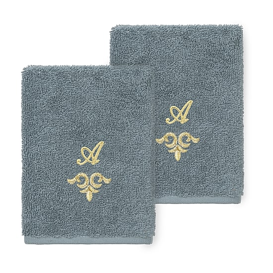 Linum Home Textiles Monica Gold 2-pc. Embellished Washcloth