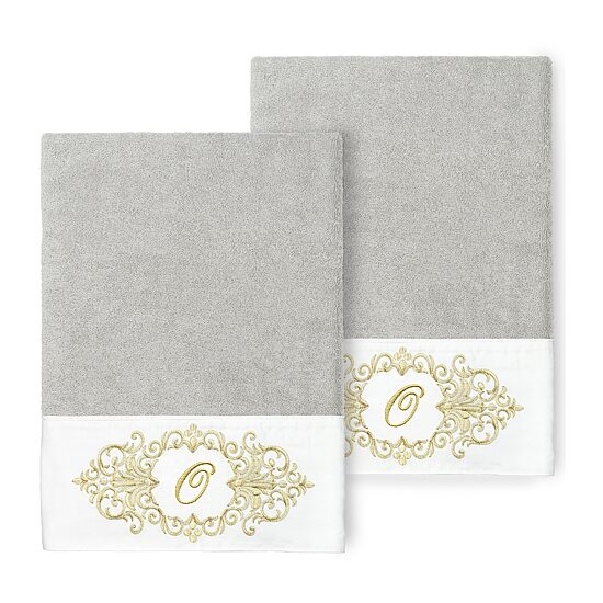 Linum Home Textiles Monica Gold Embellished 2-pc. Bath Towel Set
