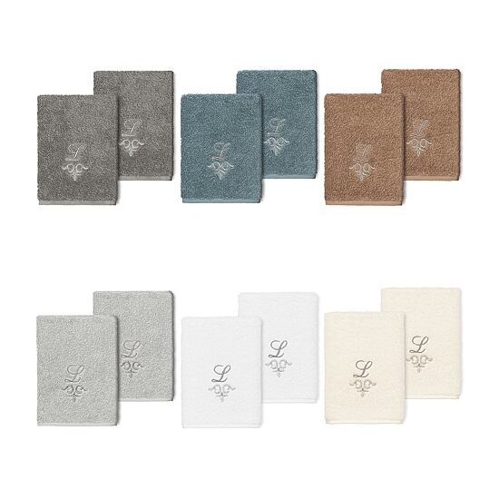 Linum Home Textiles Monica Silver Embellished 2-pc. Embellished Washcloth