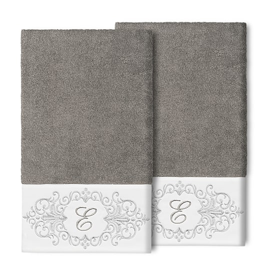 Linum Home Textiles Monica Silver Embellished 2-pc. Bath Towel Set