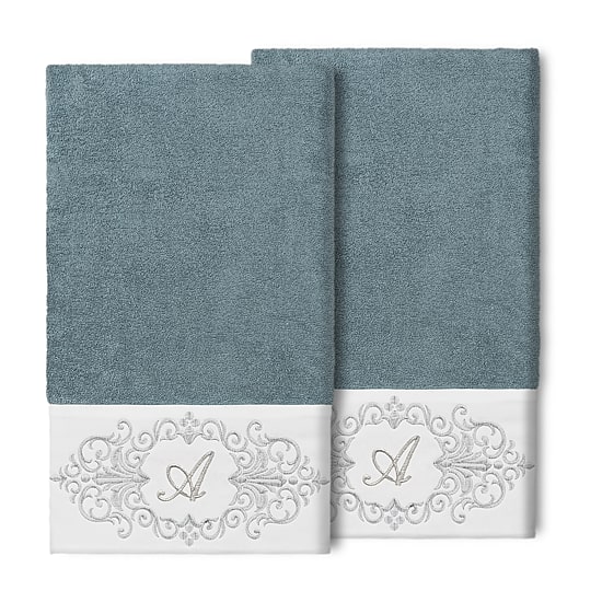 Linum Home Textiles Monica Silver Embellished 2-pc. Bath Towel Set