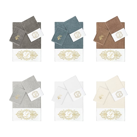 Linum Home Textiles Monica Gold 3-pc. Bath Towel Set