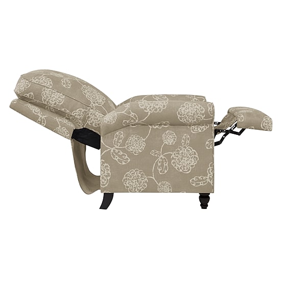 ProLounger Hewitt Transitional Roll-Arm Push Back Recliner in Floral Fabric
