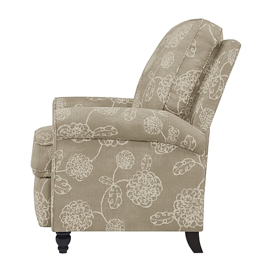 ProLounger Hewitt Transitional Roll-Arm Push Back Recliner in Floral Fabric