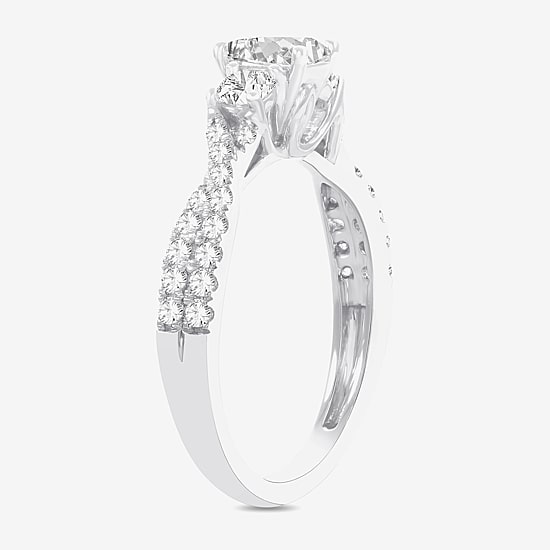 Love Lives Forever (H-I / Si1-Si2) Womens 1 CT. T.W. Lab Grown White Diamond 10K Gold 3-Stone Engagement Ring