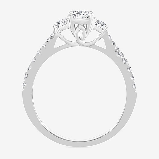 Love Lives Forever (H-I / Si1-Si2) Womens 1 CT. T.W. Lab Grown White Diamond 10K Gold 3-Stone Engagement Ring