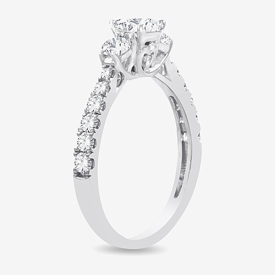 Love Lives Forever (H-I / Si1-Si2) Womens 1 CT. T.W. Lab Grown White Diamond 10K Gold Pear 3-Stone Engagement Ring