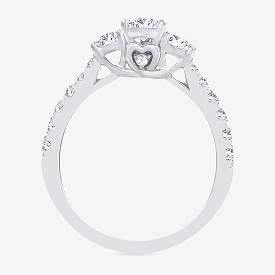 Love Lives Forever (H-I / Si1-Si2) Womens 1 CT. T.W. Lab Grown White Diamond 10K Gold Pear 3-Stone Engagement Ring