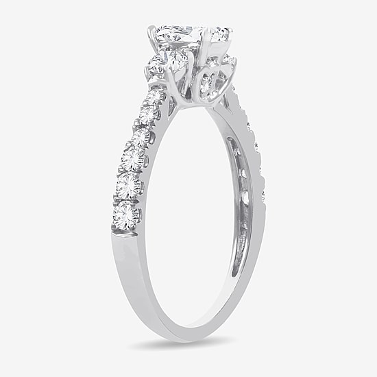 Love Lives Forever (H-I / Si1-Si2) Womens 1 CT. T.W. Lab Grown White Diamond 10K Gold 3-Stone Engagement Ring