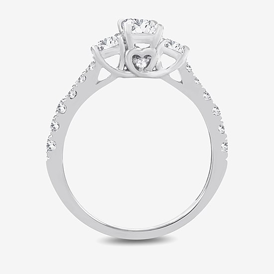 Love Lives Forever (H-I / Si1-Si2) Womens 1 CT. T.W. Lab Grown White Diamond 10K Gold 3-Stone Engagement Ring