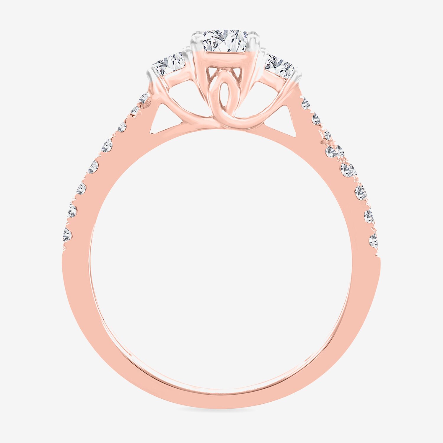 Love Lives Forever (H-I / Si1-Si2) Womens CT. T.W. Lab Grown White Diamond 10K Gold 3-Stone Engagement Ring
