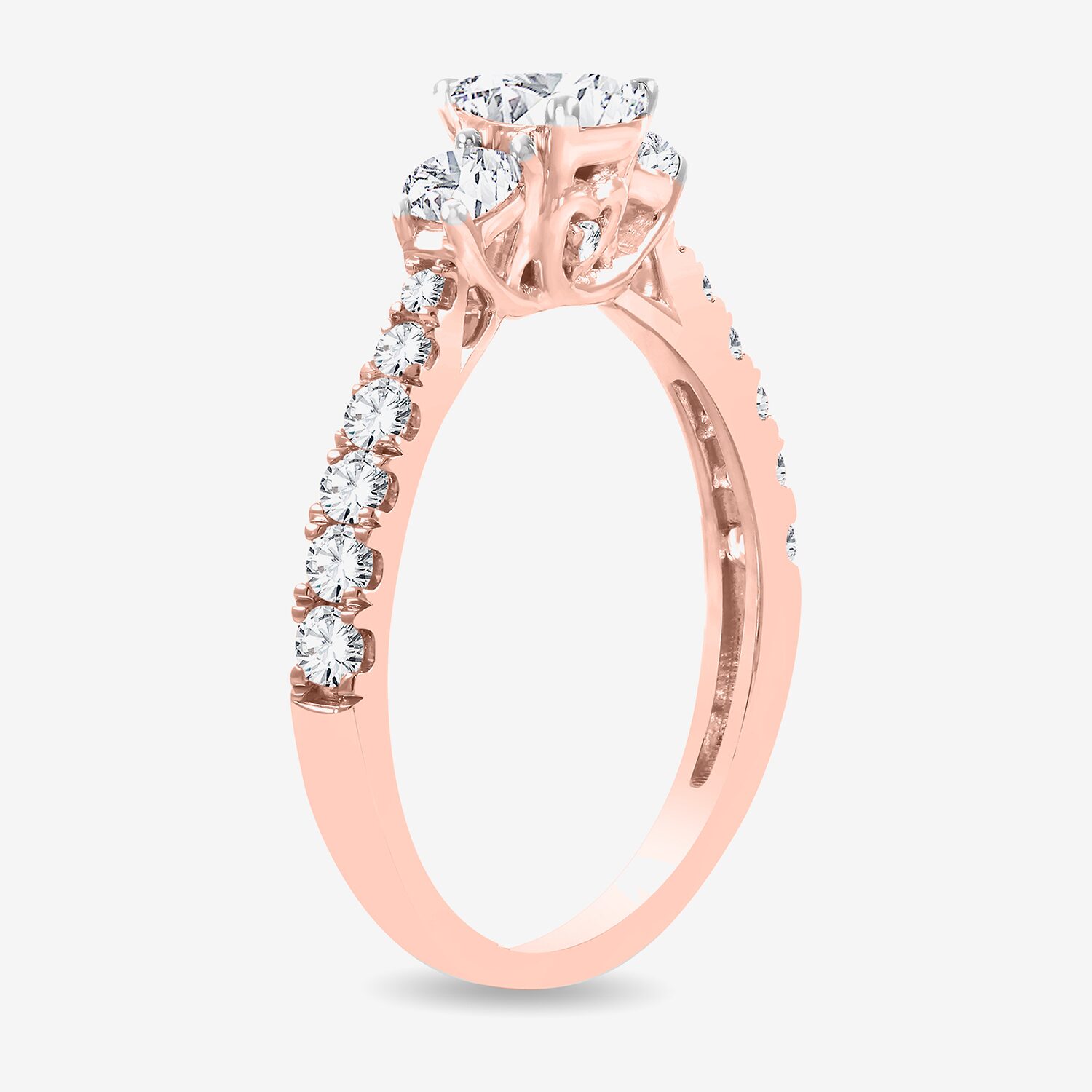 Love Lives Forever (H-I / Si1-Si2) Womens 1 CT. T.W. Lab Grown White Diamond 10K Gold Pear 3-Stone Engagement Ring