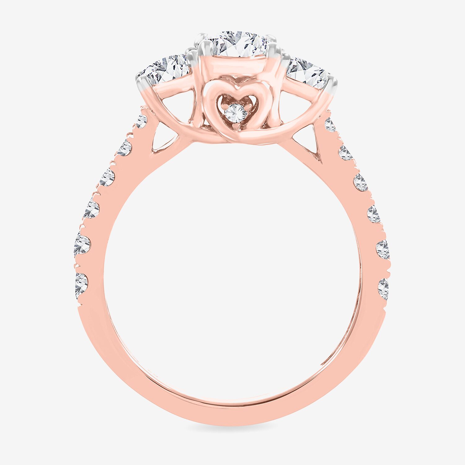Love Lives Forever (H-I / Si1-Si2) Womens 2 CT. T.W. Lab Grown White Diamond 10K Gold Oval 3-Stone Engagement Ring