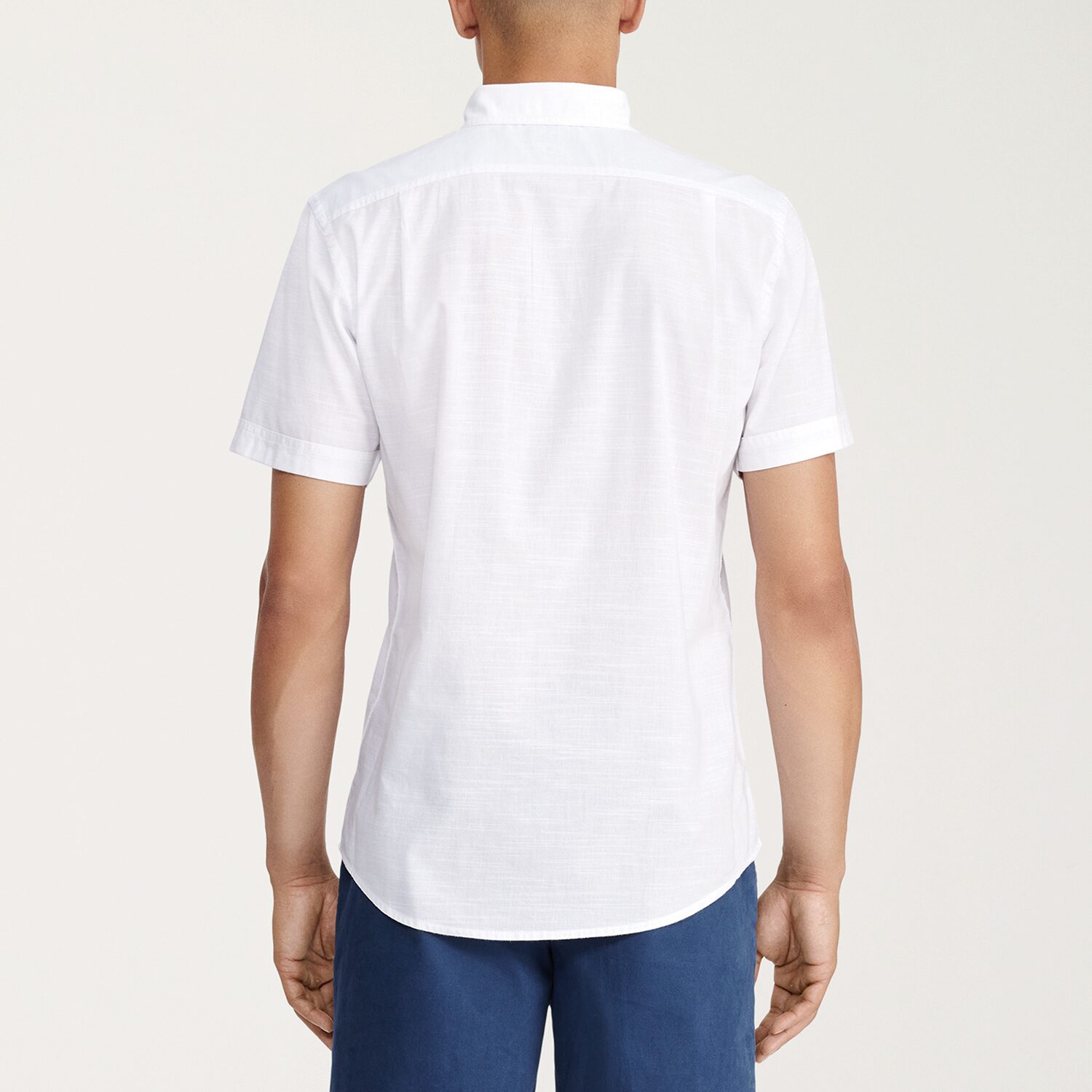 IZOD Saltwater Chambray Mens Short Sleeve Classic Fit Button-Down Shirt