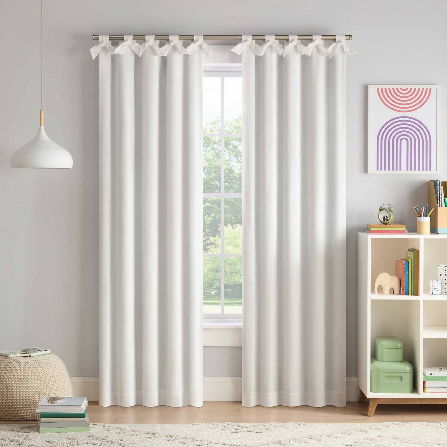 Eclipse Kids Bow Tab Top Blackout Single Curtain Panel