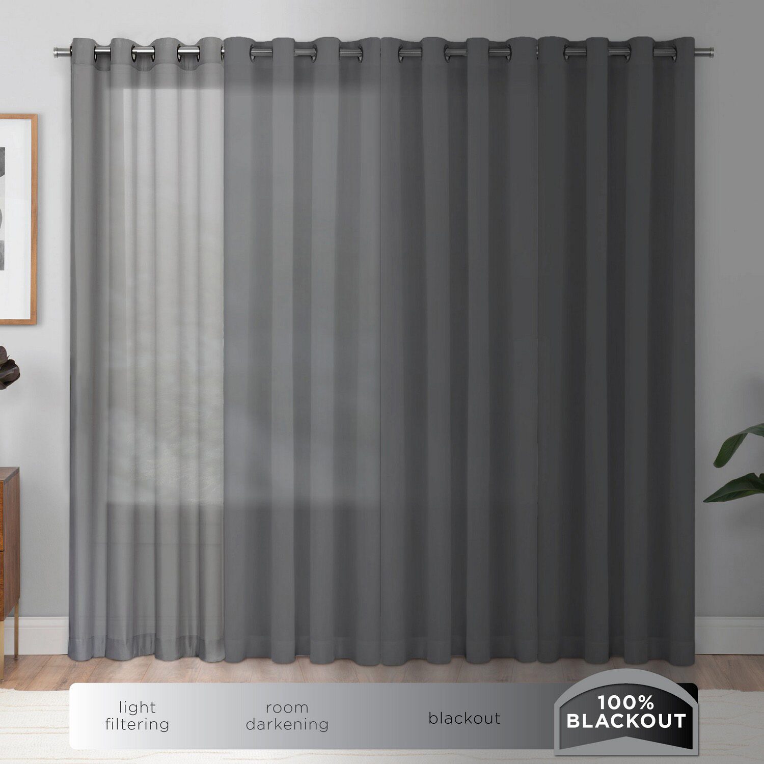 Eclipse Kids Bow Tab Top Blackout Single Curtain Panel
