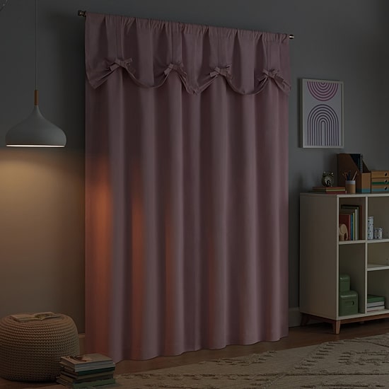 Eclipse Kids Bow Rod Pocket Blackout Single Curtain Panel