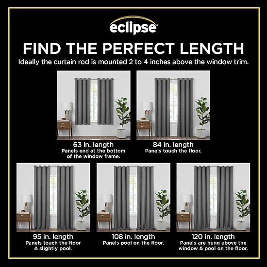 Eclipse Kids Bow Rod Pocket Blackout Single Curtain Panel