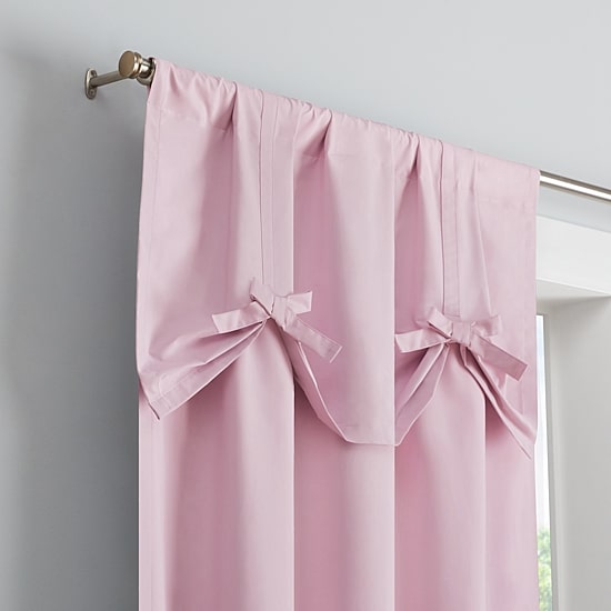 Eclipse Kids Bow Rod Pocket Blackout Single Curtain Panel