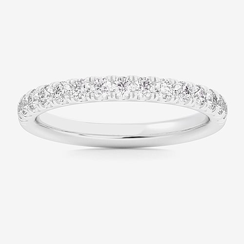 Signature By Modern Bride (Si1-Si2/H-I) Womens 2MM 1/2 CT. T.W. Lab Grown White Diamond 14K Gold Wedding Band, 5, White