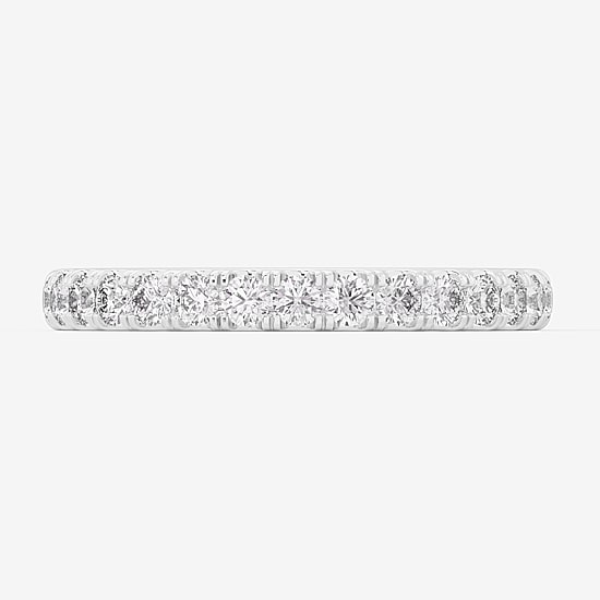 Signature By Modern Bride (Si1-Si2/H-I) Womens 2MM 1/2 CT. T.W. Lab Grown White Diamond 14K Gold Wedding Band
