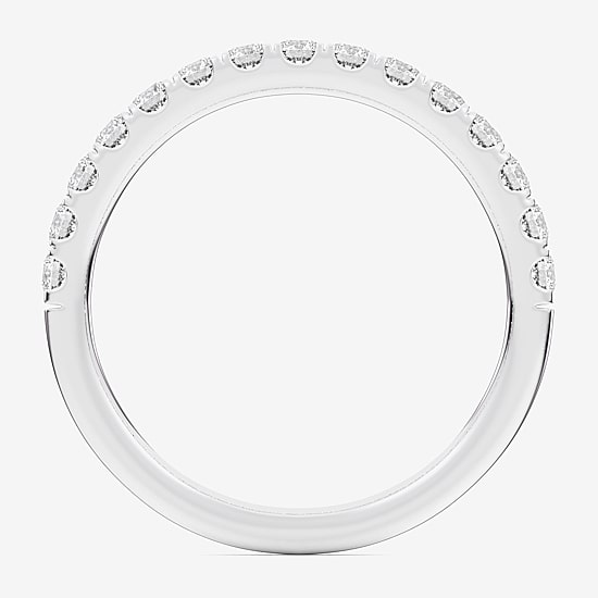 Signature By Modern Bride (Si1-Si2/H-I) Womens 2MM 1/2 CT. T.W. Lab Grown White Diamond 14K Gold Wedding Band
