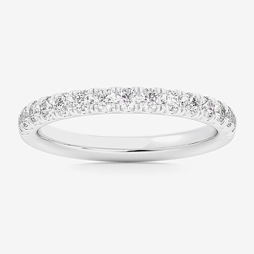 Signature By Modern Bride (Si1-Si2/H-I) Womens 2MM 1/2 CT. T.W. Lab Grown White Diamond 14K Gold Wedding Band, 9, White