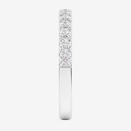 Signature By Modern Bride (Si1-Si2/H-I) Womens 2MM 1/2 CT. T.W. Lab Grown White Diamond 14K Gold Wedding Band