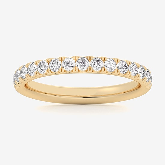 (Si1-Si2/H-I) Womens 2MM 1/2 CT. T.W. Lab Grown White Diamond 14K Gold Wedding Band