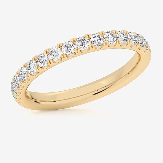 (Si1-Si2/H-I) Womens 2MM 1/2 CT. T.W. Lab Grown White Diamond 14K Gold Wedding Band