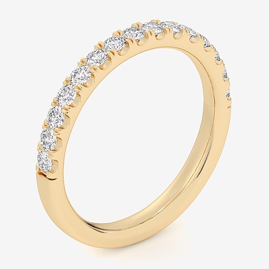 (Si1-Si2/H-I) Womens 2MM 1/2 CT. T.W. Lab Grown White Diamond 14K Gold Wedding Band