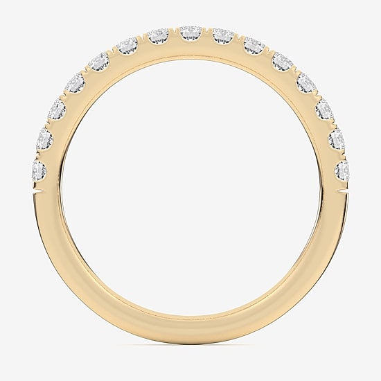 (Si1-Si2/H-I) Womens 2MM 1/2 CT. T.W. Lab Grown White Diamond 14K Gold Wedding Band