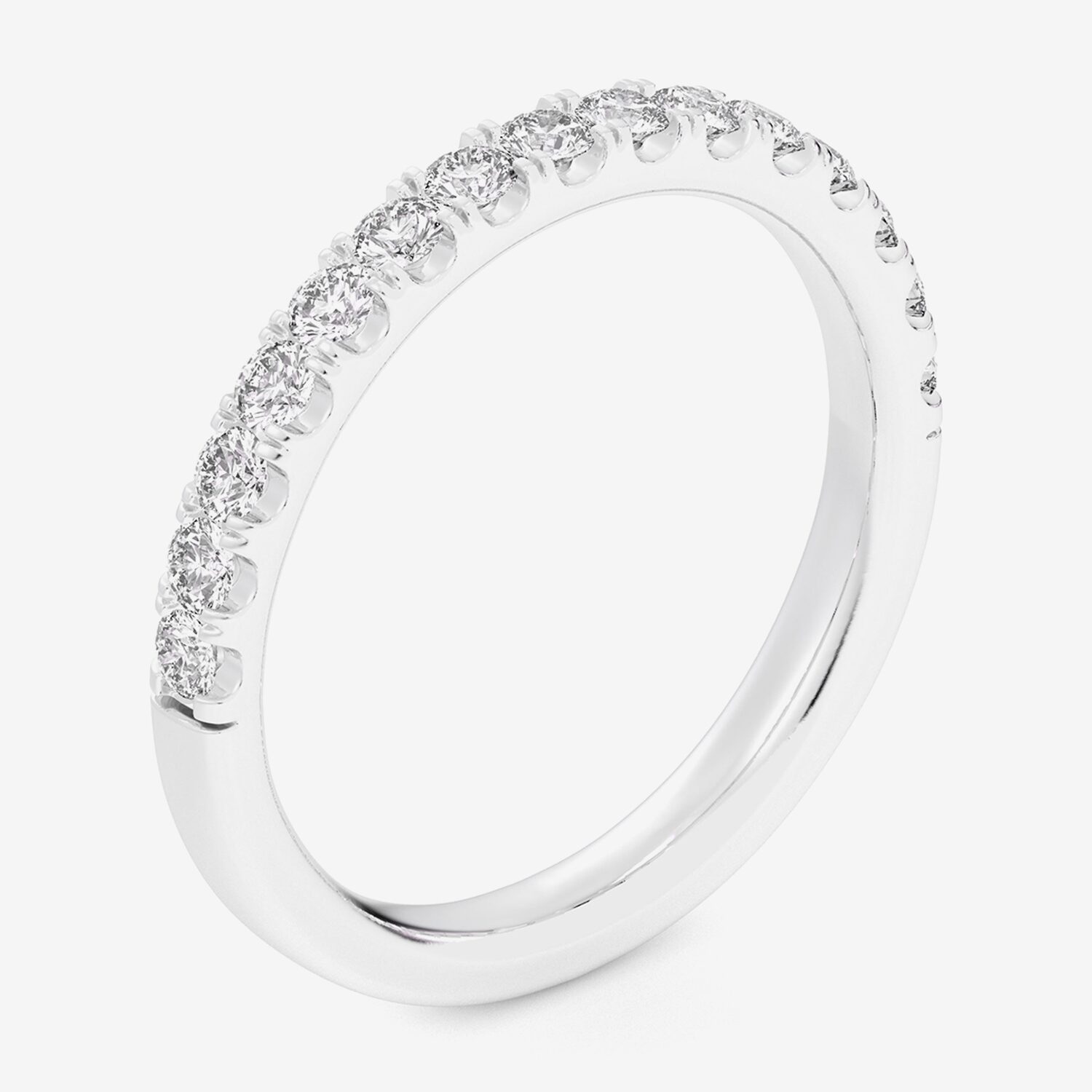 (Si1-Si2/H-I) Womens 2MM 1/2 CT. T.W. Lab Grown White Diamond 14K Gold Wedding Band