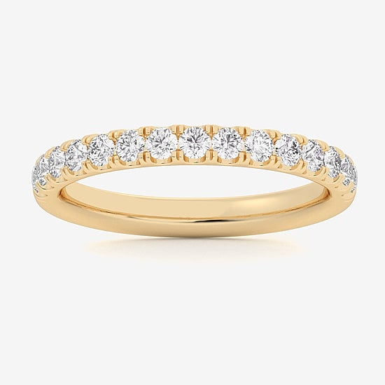 Signature By Modern Bride (Si1-Si2/H-I) Womens 2MM 1/2 CT. T.W. Lab Grown White Diamond 14K Gold Wedding Band