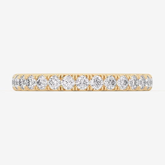 Signature By Modern Bride (Si1-Si2/H-I) Womens 2MM 1/2 CT. T.W. Lab Grown White Diamond 14K Gold Wedding Band