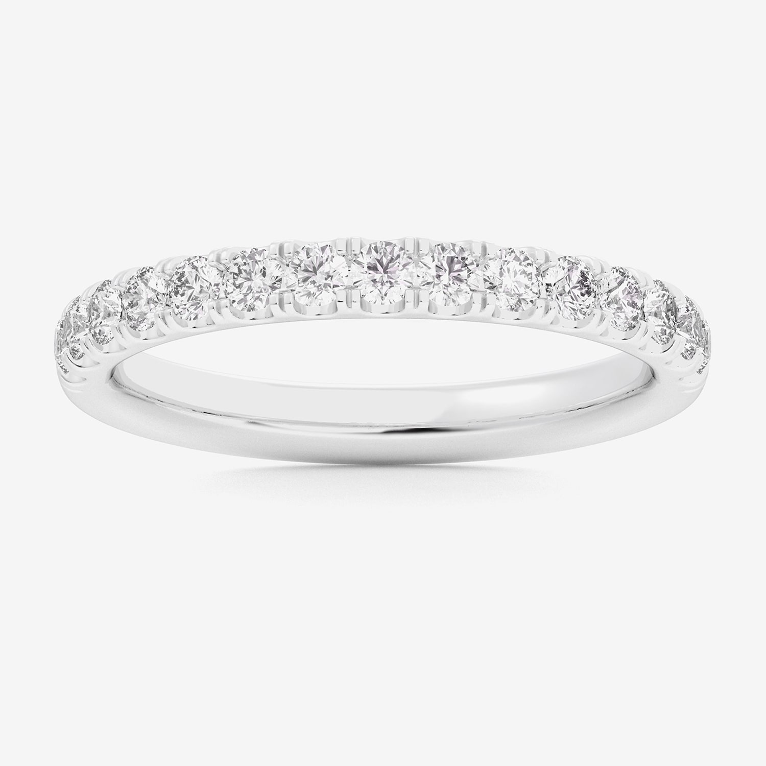 Signature By Modern Bride (Si1-Si2/H-I) Womens 2MM 1/2 CT. T.W. Lab Grown White Diamond 14K Gold Wedding Band