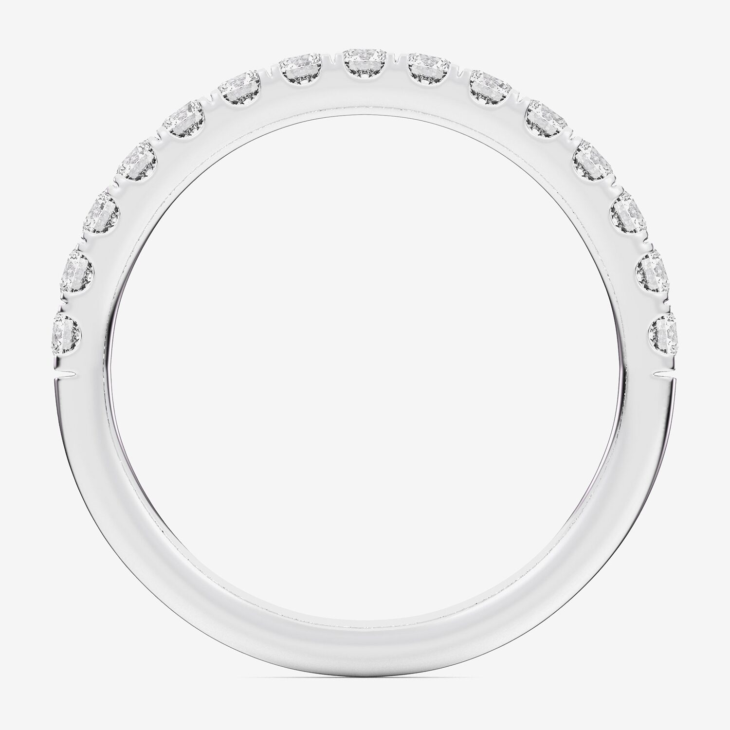 Signature By Modern Bride (Si1-Si2/H-I) Womens 2MM 1/2 CT. T.W. Lab Grown White Diamond 14K Gold Wedding Band