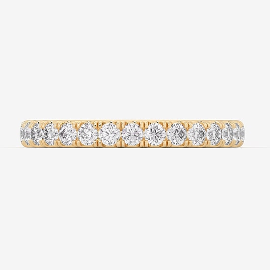 Signature By Modern Bride (Si1-Si2/H-I) Womens 2MM 1/2 CT. T.W. Lab Grown White Diamond 14K Gold Wedding Band