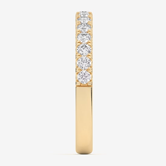 Signature By Modern Bride (Si1-Si2/H-I) Womens 2MM 1/2 CT. T.W. Lab Grown White Diamond 14K Gold Wedding Band