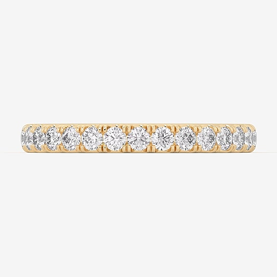 Signature By Modern Bride (Si1-Si2/H-I) Womens 2MM 1/2 CT. T.W. Lab Grown White Diamond 14K Gold Wedding Band