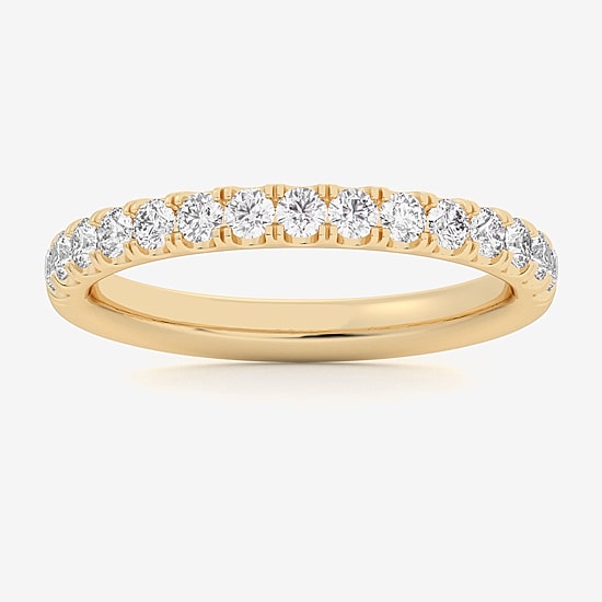 Signature By Modern Bride (Si1-Si2/H-I) Womens 2MM 1/2 CT. T.W. Lab Grown White Diamond 14K Gold Wedding Band